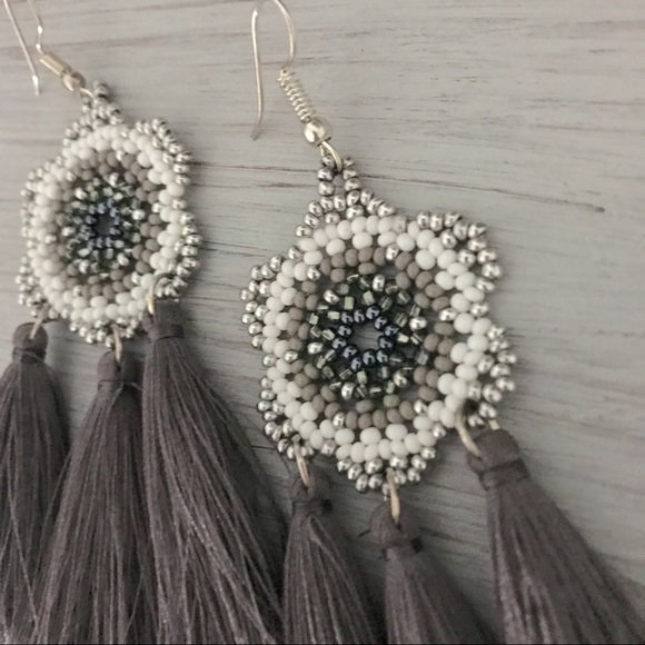 Beautiful Handmade Flower Tassel Earrings - Picture 4 of 8